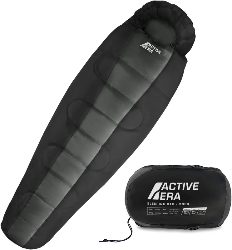 Active Era Saco de Dormir 200 cm x 80 cm 300gr - Resistente al Agua, Relleno de…
