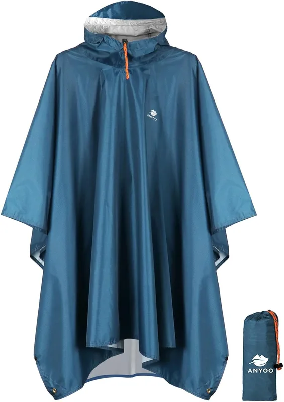 ANYOO Poncho de lluvia impermeable con mangas y bolsillo, ligero y reutilizable,…