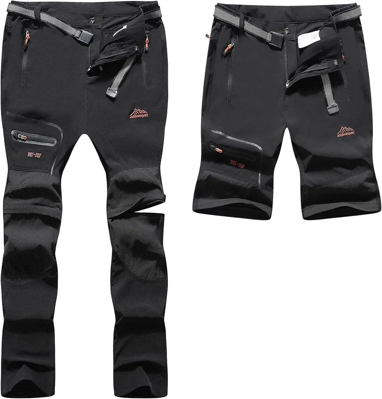 BenBoy Pantalones Trekking Trabajo Impermeables Convertible Hombre Pantalones Co…