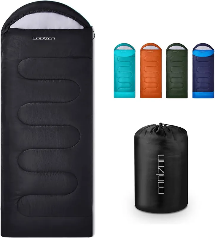 Coolzon Saco de Dormir Adulto para 3-4 Estaciones, Impermeable Ultraligero Saco…
