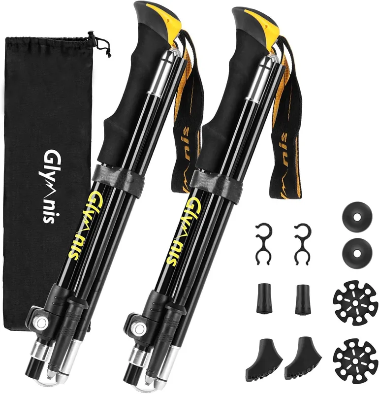 Glymnis Bastones de Senderismo Bastones Trekking Plegables 2pcs 36cm-130cm de Al…