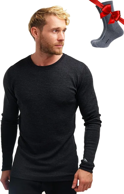Merino.tech Camiseta Lana Merino Hombre - Deportiva Ropa Térmica 100% Lana Merin…
