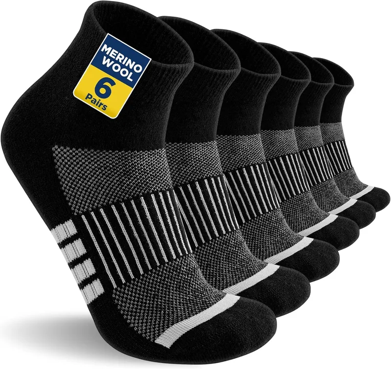 Niofind Pack De 6 Pares De Calcetines De Trekking Unisex De Lana Merino, Calceti…