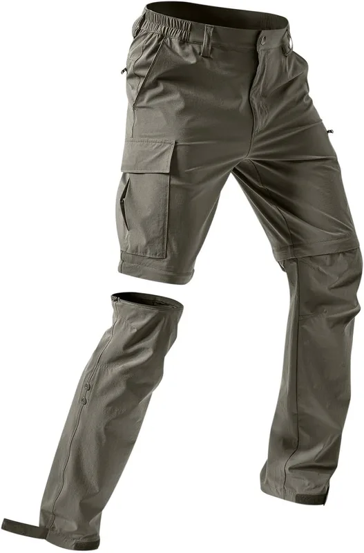 Pantalones de senderismo para hombre con cremallera off, pantalones cortos de mo…