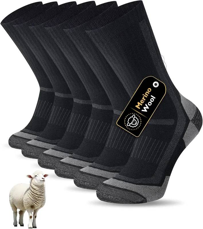 SockWaddles Calcetines Hombre Mujer Lana Merino, Acolchados Transpirables Calcet…