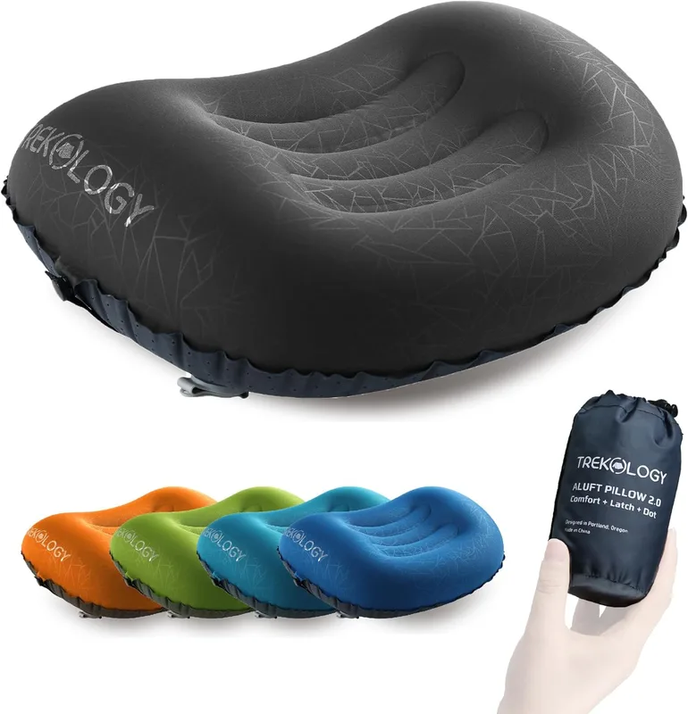 Trekology Almohada Ultraligera Inflable para Viaje / Acampar – Almohada Comprimi…